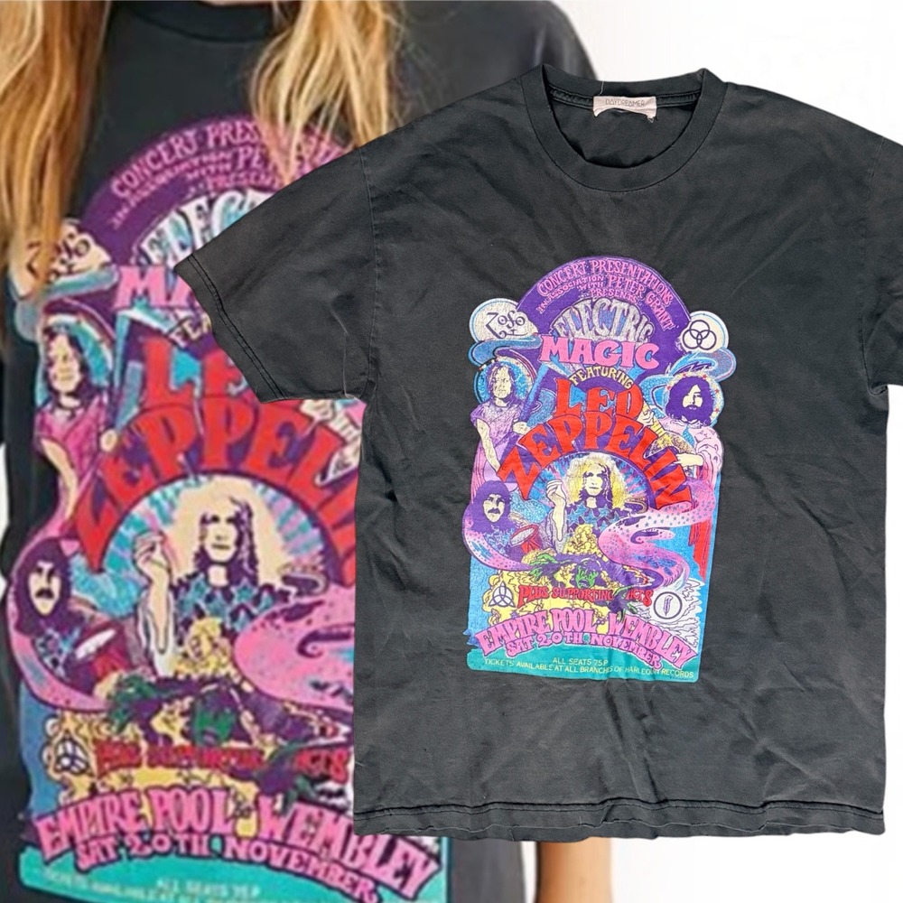 Daydreamer Led Zeppelin Electric Magic Graphic Tee Vintage Black OS
